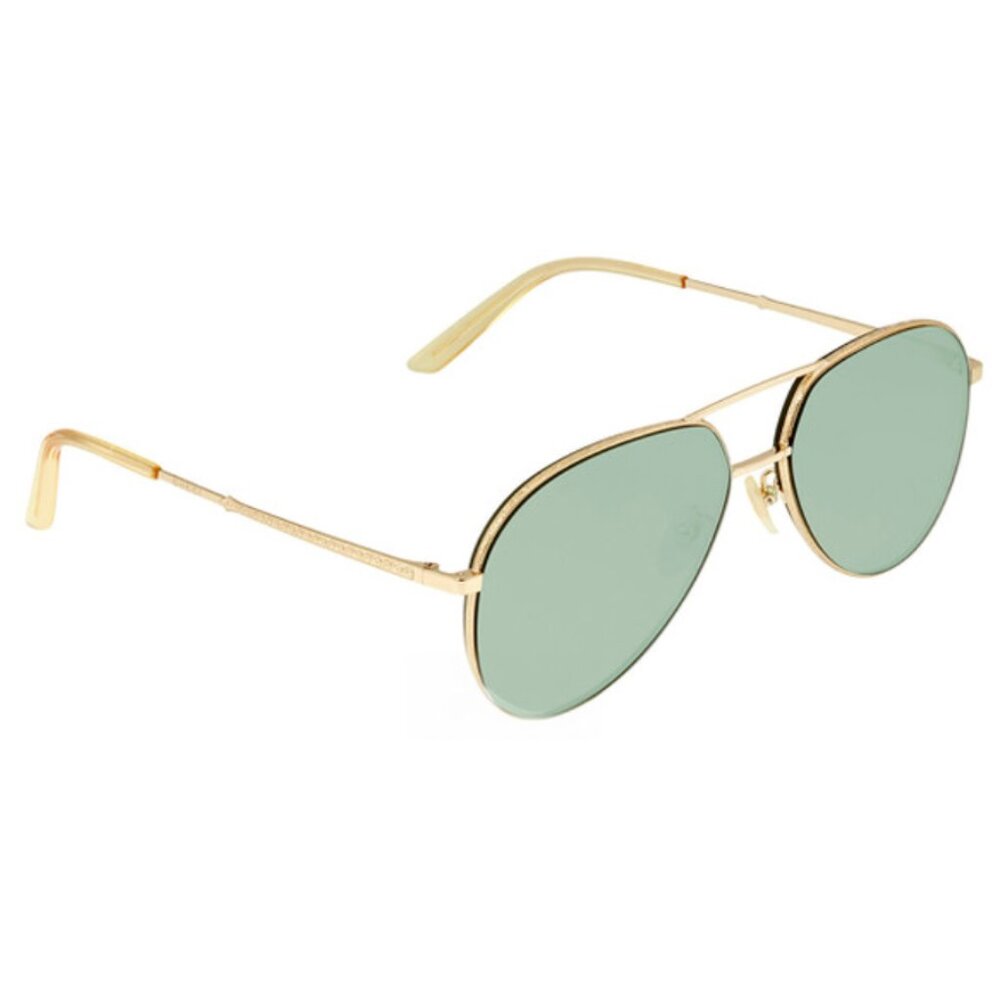 Gucci Gold Frame Sunglasses with Green Lenses